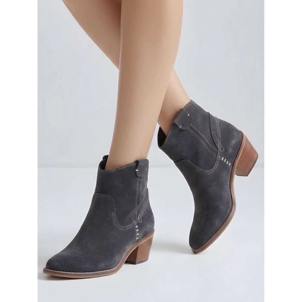 Dolce Vita Graham Slouchy Suede Western Ankle Boots Booties Brown 8.5 Women's